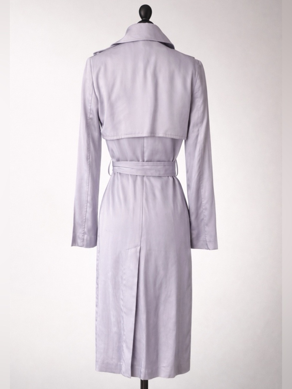 Badgley Mischka Lightweight Long Trench, Lavender, XXS, EUC - Picture 2 of 10